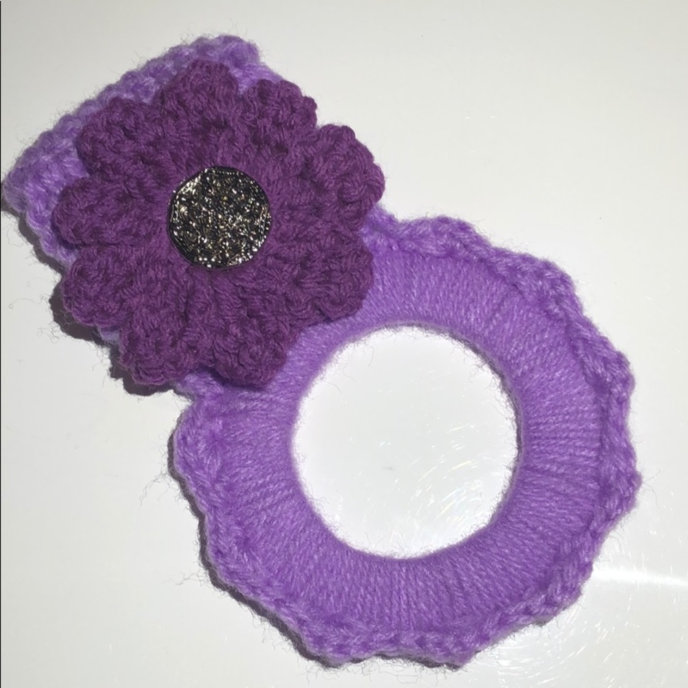 Kitchen towel hanger purple daisy flower hanger